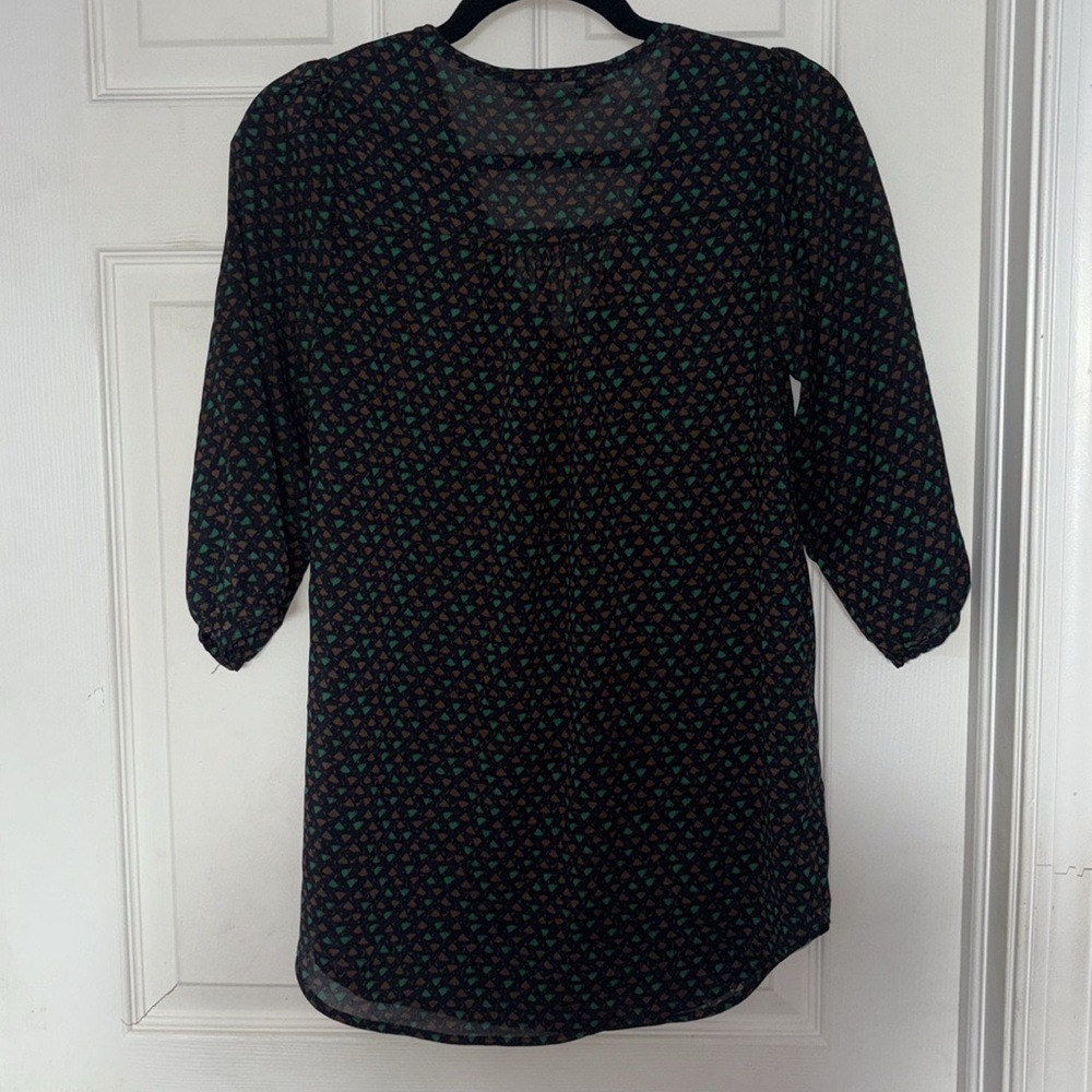 Rosebud Printed Sheer Top